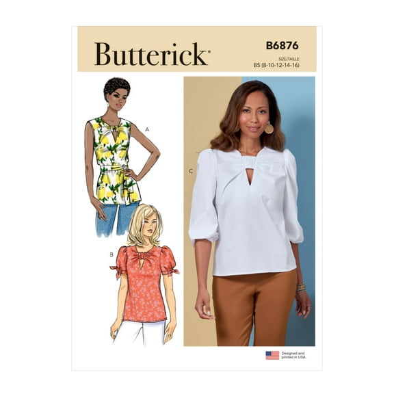 Butterick Sewing Pattern B6876 - Misses' Tunic with Sash and Top, Size: Y5 (18-20-22-24-26)