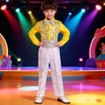 thumbnail image 1 of Cowsor Boys Disco Costume Kids 70s 80s Sequin Pop King Dance Star Halloween Carnival Party Cosplay Outfits, 1 of 5