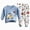L101-Light Blue, variant on CAUYDYBoys Pajamas 2-Piece Set Animals Print Long Sleeve Cotton Stretch Breathable & Soft Snug Fit Sleepwear for Kids(L101-Red,9-10 Y)
