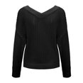 thumbnail image 3 of Vedolay Fall Sweater Women's 2023 Long Sleeve Neck Oversized Pullover Knit Sweater,Black L, 3 of 4
