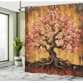 thumbnail image 2 of Ambesonne Boho Shower Curtain, Blushy Sakura Fantasy Tree, 69"Wx70"L, Soft Pink Pale Vermilion, 2 of 4