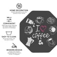 thumbnail image 4 of Pofeuu I Love Coffee Print Leather Coasters Set of 6, Round Cups Mugs Mat Pad for Home Kitchen Heat Resistant Drink Coasters,Octagon, 4 of 7