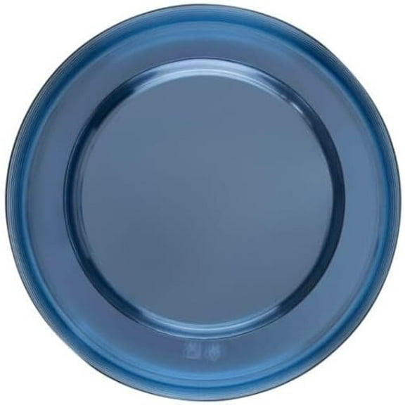 EcoQuality 5.5 inch Dessert Plate and 8 inch Salad Transparent Blue Plastic Plates – Disposable, Elegant, Disposable, Versatile Plates for Everyday Use, and Special Occasions – Stylish Tableware (20)