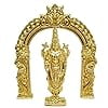Sri Venkateswara Idol |Golden Metal Idol with Prabhavali Arch for Puja Room,Return Gifts (1, Golden Antique)