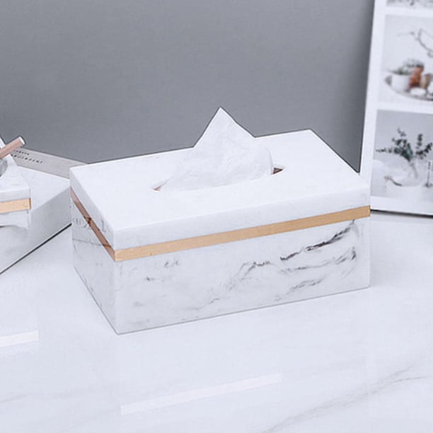 Caja de Soporte, Cubierta de Marmoleado, Portátil, Creativo, Elegante, Caja de Servilletas de Decoración para mitorio, Baño, Oficina Baoblaze Estuche de tejido