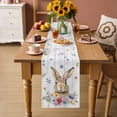 thumbnail image 2 of Bunny Easter Table Runner - 90 Inch Long Spring Floral Pastoral Wooden Cotton and Linen Blended Dress Scarves Farmhouse Table Runner for Kitchen Dining, Coffee Table, 13" x 90", 2 of 8