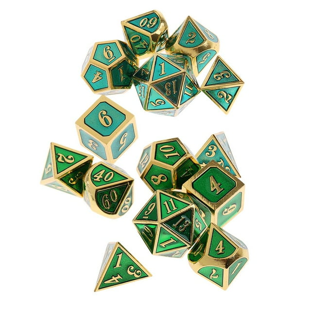 Juego de 14 Dados poliédricos de aleación Zulema D8 D10 D12 D20