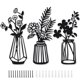 thumbnail image 1 of 3 Pzas de Decoración de Pared de Flores de Metal, Flores en Jarrón, Esculturas de Pared de Hierro, Decoración de Arte para el Hogar, Cocina, Dormitorio, Sala de Estar, Patio, Balcón (Negro), 1 of 5