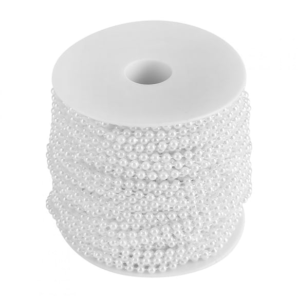 Perles en Fausse Perle de 4 mm, Perles Décoratives, Rouleau de Perles en Guirlande pour Décoration de Mariage et de Fête, Perles Bricolage pour Artisanat, Rouleau de 44 Yards/131 Pieds
