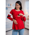 thumbnail image 4 of Blusa Maternidad y Lactancia Cómoda Ropa Embarazo Blusa Mujer Manga 3/4 Casual Color Rojo Almacenes Mario SA de CV Ray 4501, 4 of 4