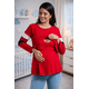 thumbnail image 4 of Blusa Maternidad y Lactancia Cómoda Ropa Embarazo Blusa Mujer Manga 3/4 Casual Color Rojo Almacenes Mario SA de CV Ray 4501, 4 of 4