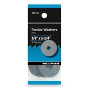 Hillman Fender Washers, 3/8" x 1.25", Zinc Plated, Steel, Pack of 4
