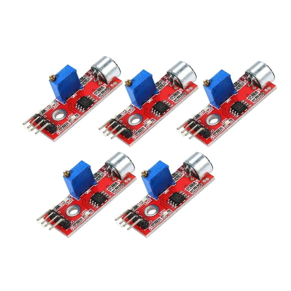 DEVMO 5PCS Sensor de micrófono Módulo de detección de sonido de alta sensibilidad compatible con Ar-duino PIC AVR