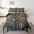 thumbnail image 2 of Manfei Old Barn Door Queen Comforter Set,Rustic Farmhouse Cabin Bedding Sets,Brown Green Bedding Comforter Set For Men Women,Super Cozy Room Decor Reversible,3 Pieces, 2 of 8