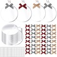 thumbnail image 1 of EcoNesxp Transparent Strip Mini Plaid Ribbon Acrylic Disc Christmas Ornament Set 4 Sheets Glue Dots for Christmas Tree Decoration DIY 30 Mini Plaid Ribbons, 1 of 5