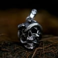 thumbnail image 2 of HOOUN Men's Punk Snake Skull / Dragon / Fallen Angel Pendant Necklace Stainless Steel-Style 1: Snake Skull, 2 of 2