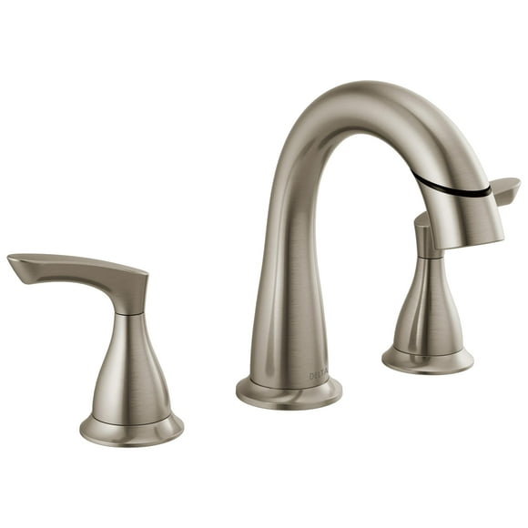 Delta Faucet Broadmoor Pull Down Bathroom Faucet Brushed Nickel, Bathroom Faucet, Widespread Bathroom Faucet 3 Hole with Magnetic Docking, Bathroom Sink Faucet