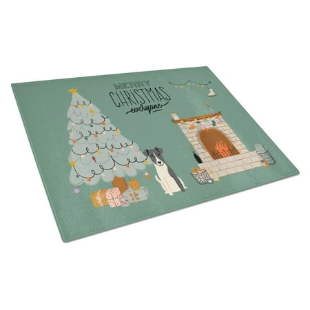 

Caroline s Treasures CK7661LCB Smooth Fox Terrier Christmas Everyone Glass Cutting Board Large 12H x 16W multicolor