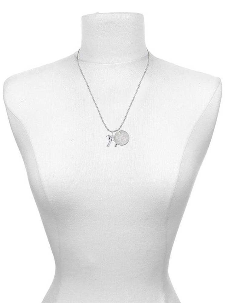 Delight Jewelry Silvertone Equestrian Horse She is Clothed in Stength and Dignity Charm Necklace, 20"+3"