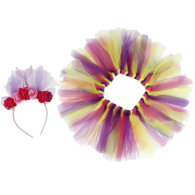 Faldas en Capas de Little Girls con Diadema de Cola de Sirena METRO