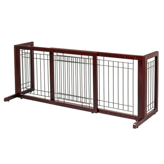 VINGLI Free Standing Pet Gates for Dogs Indoor Dog Fence, Solid Wooden Dog Gates for The House,Doorways and Stairs, Doggie Gates for Indoors