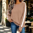 thumbnail image 6 of Zormilly Oversized Sweatshirt for Women Long Sleeve Crew Neck Sweatshirt Striped Casual Pullover Fall Outfit, S-3XL, 6 of 8