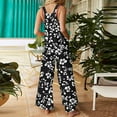 thumbnail image 4 of Zedker Casual Beach Jumpsuits For Women Sleeveless Printed Jumpsuits For Women Smocked Wide Leg Vacation Outfit ,Black1,S, 4 of 6