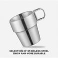 thumbnail image 6 of GREDINO 2 Pack Stainless Steel Pint Cups Tumbler, 11OZ Stackable Drinking Cups Outdoors, Unbreakable Coffee Cups with Handle, Reusable Metal Drinking Glasses for Kids Adults Home Camping Travel, 6 of 8