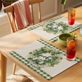 thumbnail image 4 of St. Patrick's Placemats Set of 2, Day Retro Wreath with Bowknot Green Plaid Non-Slip Place Mats Washable Table Mats for Kitchen Dining Table Decorations Indoor/Outdoor, 4 of 9