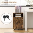 thumbnail image 3 of Classeur à Roulettes à 2 Tiroirs Brun Rustique - Rangement de Bureau Verrouillable pour Format A4/Letter - Armoire Compacte pour la Maison et le Bureau - 15,7 Pouces x 15,4 Pouces x 25,6 Pouces, 3 of 7
