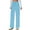 Bm 04 Blue White Stripes, variant on Airmenty Women's Casual Wide Leg Pants High Waisted Drawstring Loose Fit Summer Trousers with Pockets
