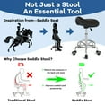 thumbnail image 3 of OUTMASTER saddle stool with wheels-Height Adjustable Ergonomic Rolling Stool for Salon,Dental/Blcak, 3 of 11