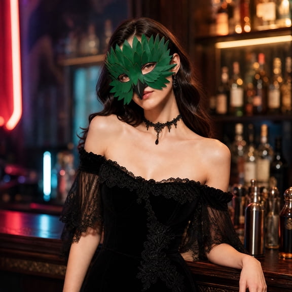 Halloween Mask Green Bird Beak Masquerade Mask 9 Inch Half Face Mask for Masquerade Party Halloween Party Mardi Gras Event Green, 1 Pack