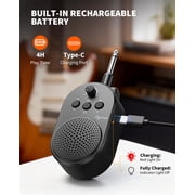 Mini Guitar Amp, 5W Portable Electric Practice Amp with Volume Control, Plug and Play, BT Rechargeable Plug-in Small Speaker for Guitar/Bass/Electric Instruments