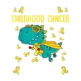 thumbnail image 2 of 1pc Women's Casual Round Neck Short Sleeve T-Shirt with Childhood Cancer Awareness Dinosaur Graphic, Polyester Knit Fabric, Comfortable All-Season Top, 2 of 6