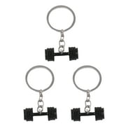 3pcs Gym Keychains Dumbbell Key Rings Key Pendants Fitness Gifts for Boyfriend