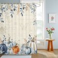 thumbnail image 4 of Shower Curtains for Bathroom, Blue Pumpkins Fall Waterproof Fabric Shower Curtain, Thanksgiving Leaves Farmhouse Decorative Bathroom Curtain for Bathtub, 36"x72", No Hooks Included, 4 of 9