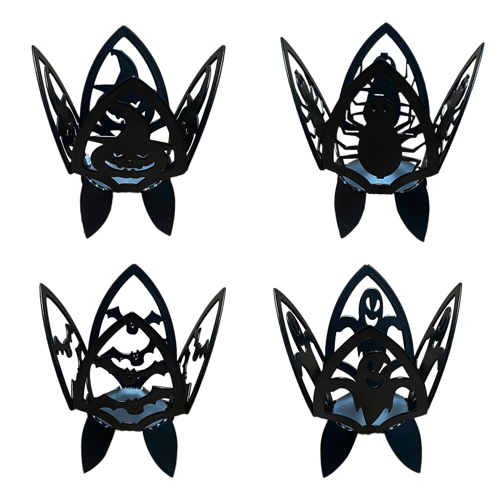 Candle Holders Halloween Table Centerpiece Pumpkin Spider Bat Ghost