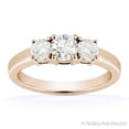 thumbnail image 2 of Round Cut Charles & Colvard Forever ONE Moissanite 3-Stone Engagement Ring in 14k Rose Gold, 2 of 4