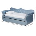 thumbnail image 4 of Baxton Studio Taille Double Velours Bleu Clair Touffeté Lit de Repos avec Gigogne, 4 of 12