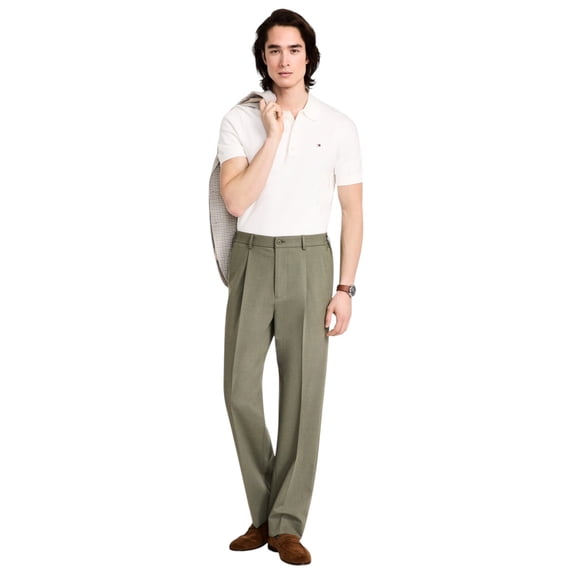 Tommy Hilfiger Mens Modern fit Dress Pants 34 / 34 Olive Green Solid