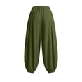 thumbnail image 7 of Zedker Pants for Womens Fashion Solid Color Elastic High Waist Pleated Beam Foot Long Pants 2026 Casual Lounge Boho Harem Trousers Pants Army Green L, 7 of 7