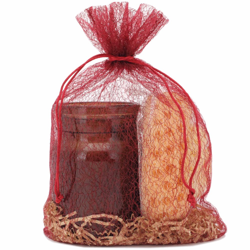 30 Organza Mesh Burgandy Gift Bags (13.75" x 8.75") Party Favor Fabric