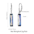 thumbnail image 6 of Women Dangle Earrings Blue Mystic Topaz Earrings Drop 925 Sterling Silver Leverback Rectangle Jewelry Mother's Day Gifts, 6 of 8