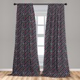 thumbnail image 5 of Ambesonne Geometric Curtains, Stripy and Hipster, Pair of 28"x84", Multicolor, 5 of 5