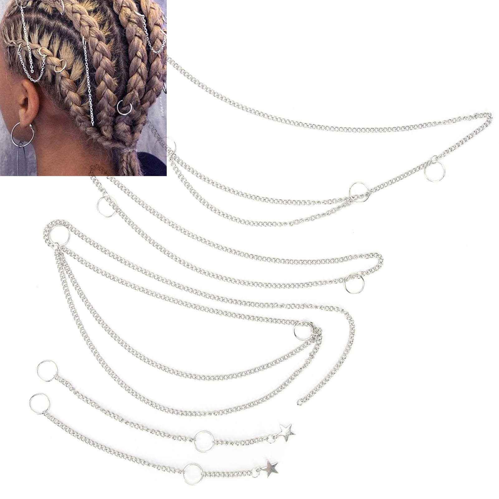 OTVIAP Hip Hop Punk Style Hair Braid Chain Dreadlocks Hair Chains DIY Hair  Decoration Accessories,Dreadlocks Hair Chains,Hair Braid Chain 