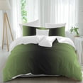 thumbnail image 2 of Dark Sea Green Black Ombre Bedding 3 Piece Duvet Cover Set Queen Size, Modern Gradient Abstract Art Soft Microfiber Comforter Cover with Zipper Closure & Pillowcases, FadeResistant Quilt Cover, 2 of 9