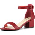 thumbnail image 1 of BLISSFUL STEP Women's Open Toe Chunky High Heel Ankle Strap Sandals, 1 of 7