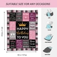 thumbnail image 5 of Throw Blanket Birthday Gifts for Women Friendship Blanket Purple 60"x50", Happy Birthday Decorations for Women, Womens Birthday Gift Ideas for Her Friend Mom Sister Grandma Wife, 5 of 5