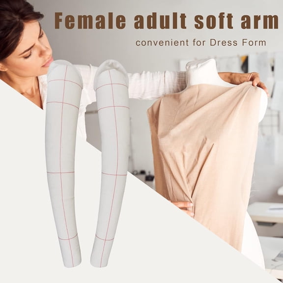 DE-LIANG 1:1 Adult Female Dress form's Soft arms for Sewing, Fully pinnable Tailor Mannequin Dressmaker dummy's Cotton Draping arms,arms for Pattern Making, Adult Full Size